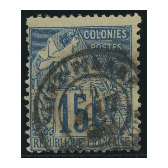 Alphée Dubois YT 51 - 15 c. bleu - Oblitere cote 4,5 euro