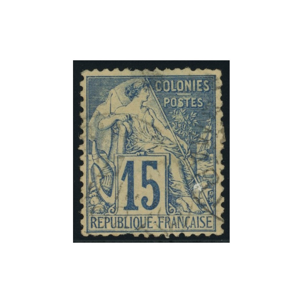 Alphée Dubois YT 51 - 15 c. bleu - Oblitere cote 4,5 euro