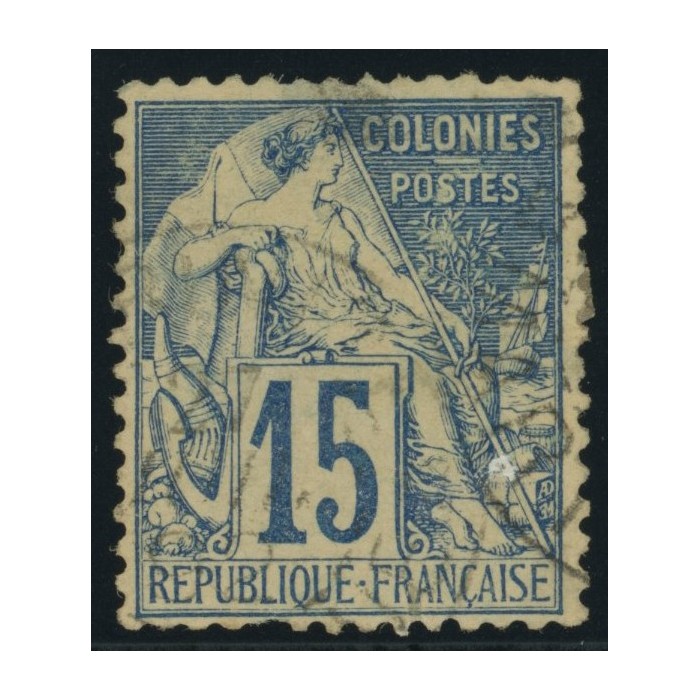 Alphée Dubois YT 51 - 15 c. bleu - Oblitere cote 4,5 euro