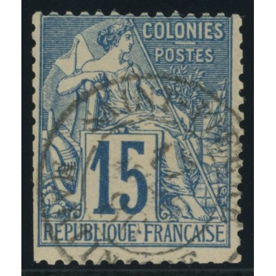 Alphée Dubois YT 51 - 15 c. bleu - Oblitere cote 4,5 euro