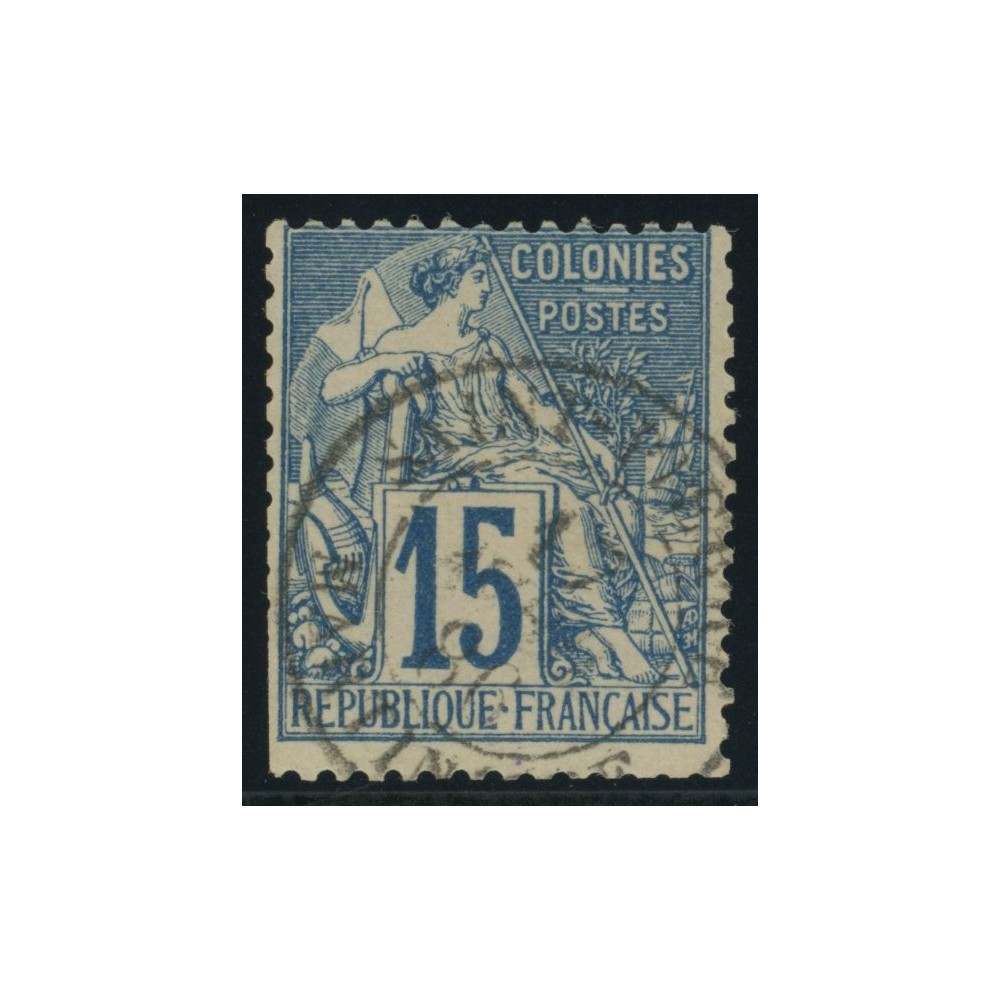 Alphée Dubois YT 51 - 15 c. bleu - Oblitere cote 4,5 euro