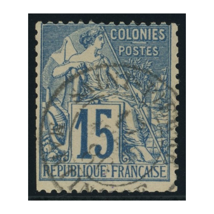 Alphée Dubois YT 51 - 15 c. bleu - Oblitere cote 4,5 euro