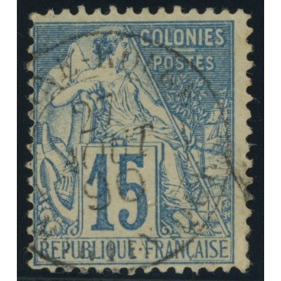 Alphée Dubois YT 51 - 15 c. bleu - Oblitere cote 4,5 euro