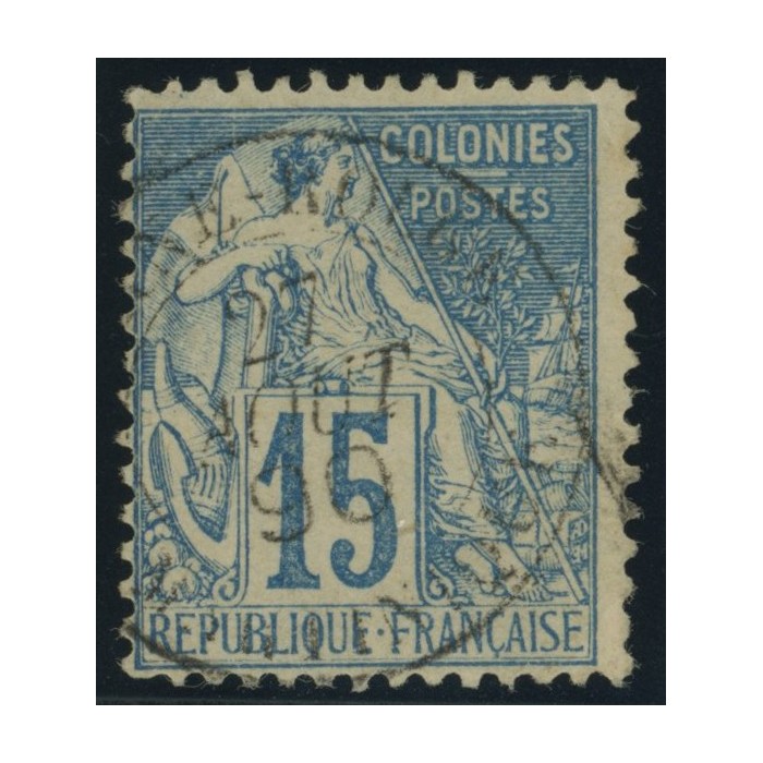 Alphée Dubois YT 51 - 15 c. bleu - Oblitere cote 4,5 euro