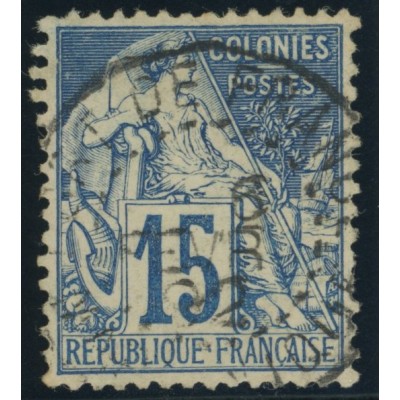 Alphée Dubois YT 51 - 15 c. bleu - Oblitere cote 4,5 euro