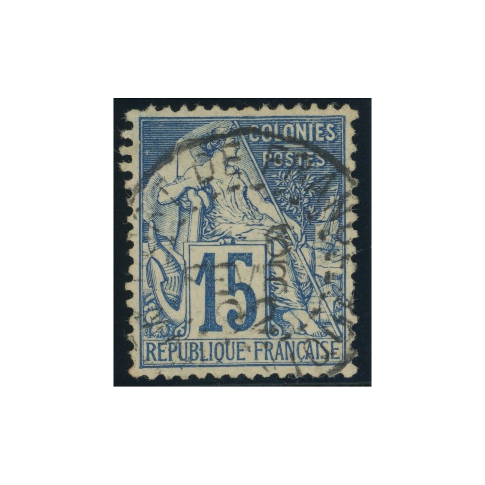 Alphée Dubois YT 51 - 15 c. bleu - Oblitere cote 4,5 euro