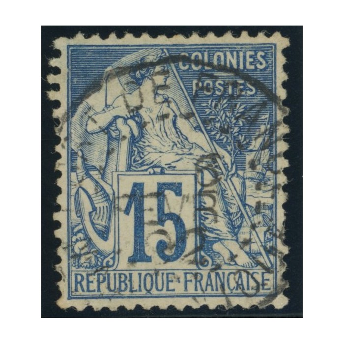 Alphée Dubois YT 51 - 15 c. bleu - Oblitere cote 4,5 euro