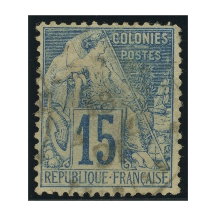 Alphée Dubois YT 51 - 15 c. bleu - Oblitere cote 4,5 euro