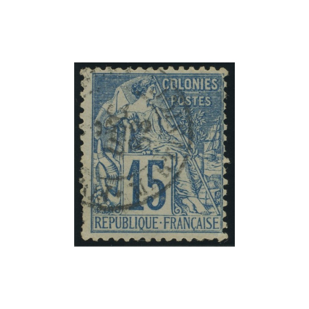 Alphée Dubois YT 51 - 15 c. bleu - Oblitere cote 4,5 euro