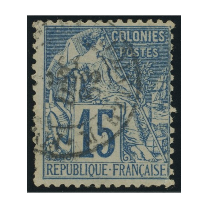 Alphée Dubois YT 51 - 15 c. bleu - Oblitere cote 4,5 euro