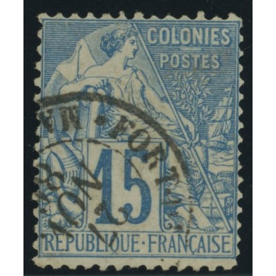 Alphée Dubois YT 51 - 15 c. bleu - Oblitere cote 4,5 euro