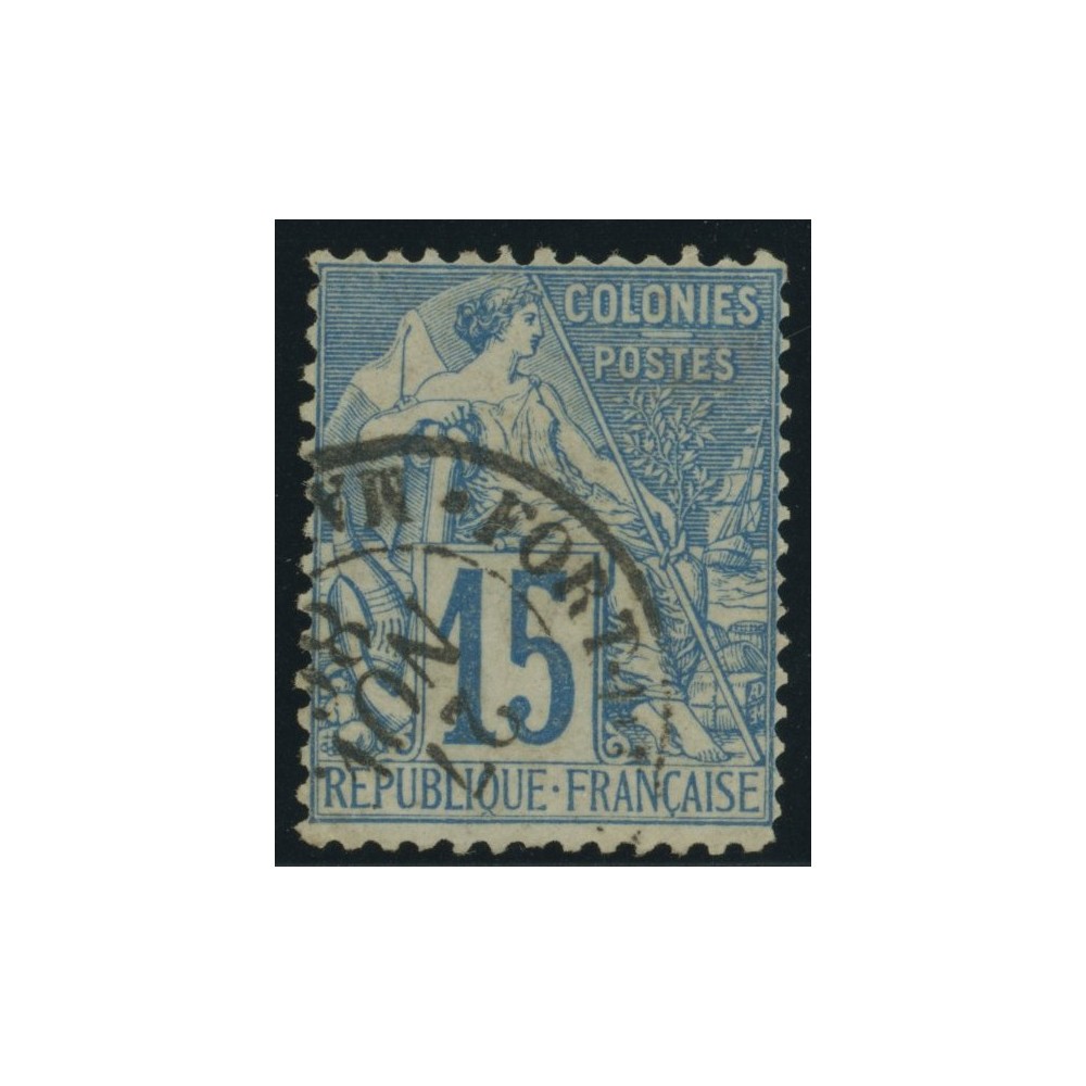 Alphée Dubois YT 51 - 15 c. bleu - Oblitere cote 4,5 euro