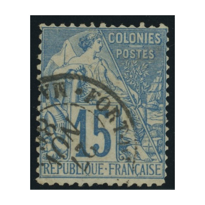 Alphée Dubois YT 51 - 15 c. bleu - Oblitere cote 4,5 euro