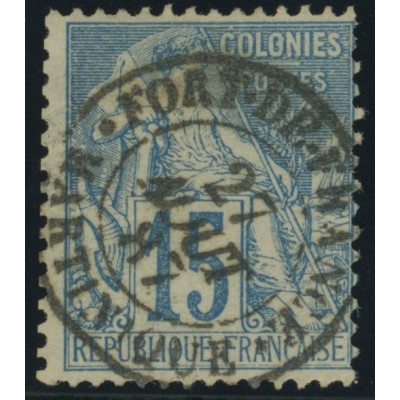 Alphée Dubois YT 51 - 15 c. bleu - Oblitere cote 4,5 euro