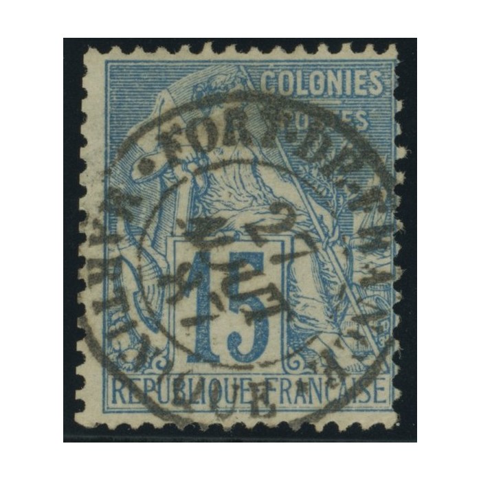 Alphée Dubois YT 51 - 15 c. bleu - Oblitere cote 4,5 euro