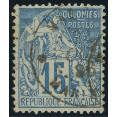 Alphée Dubois YT 51 - 15 c. bleu - Oblitere cote 4,5 euro