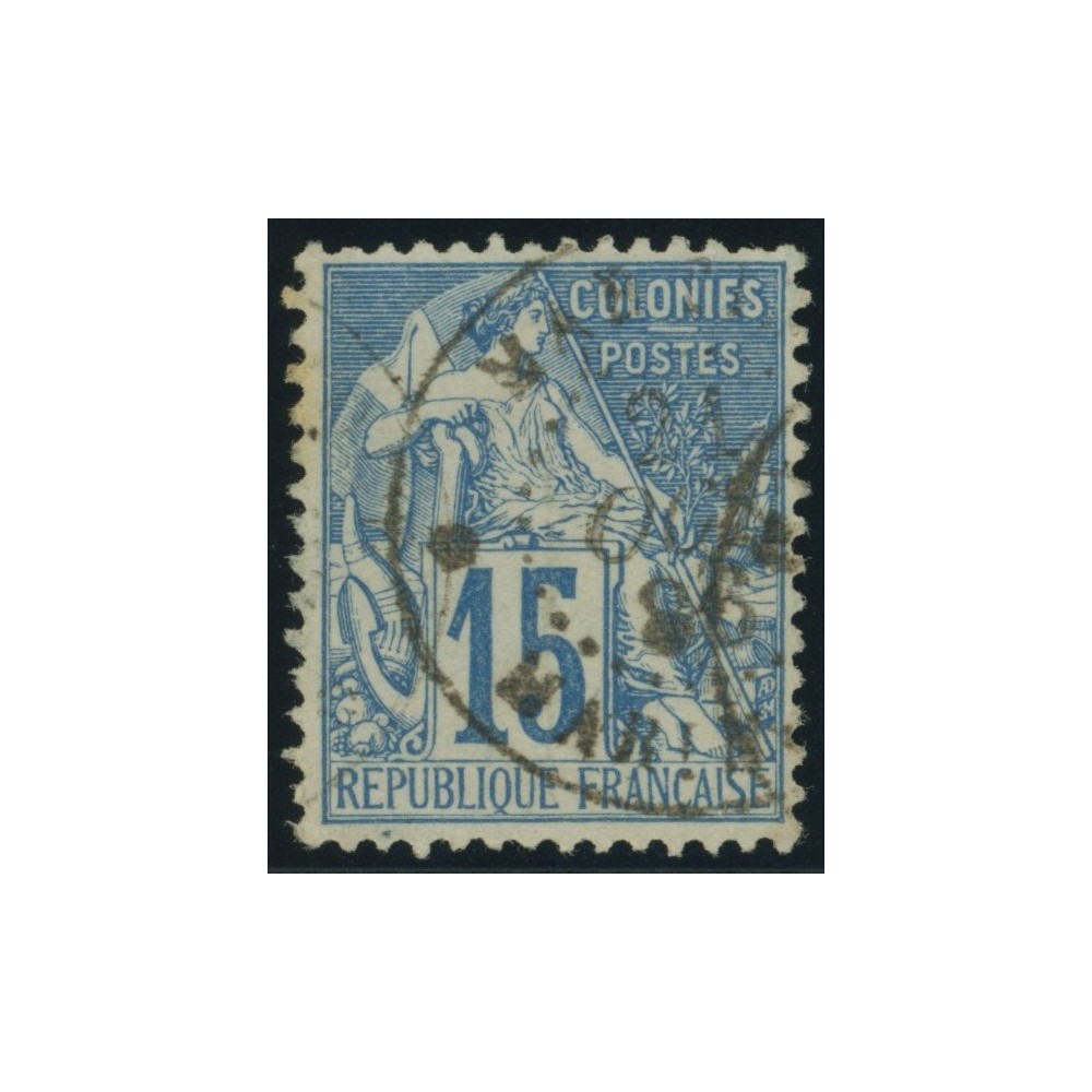 Alphée Dubois YT 51 - 15 c. bleu - Oblitere cote 4,5 euro