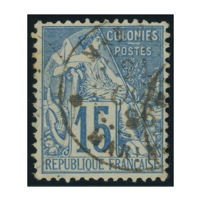 Alphée Dubois YT 51 - 15 c. bleu - Oblitere cote 4,5 euro