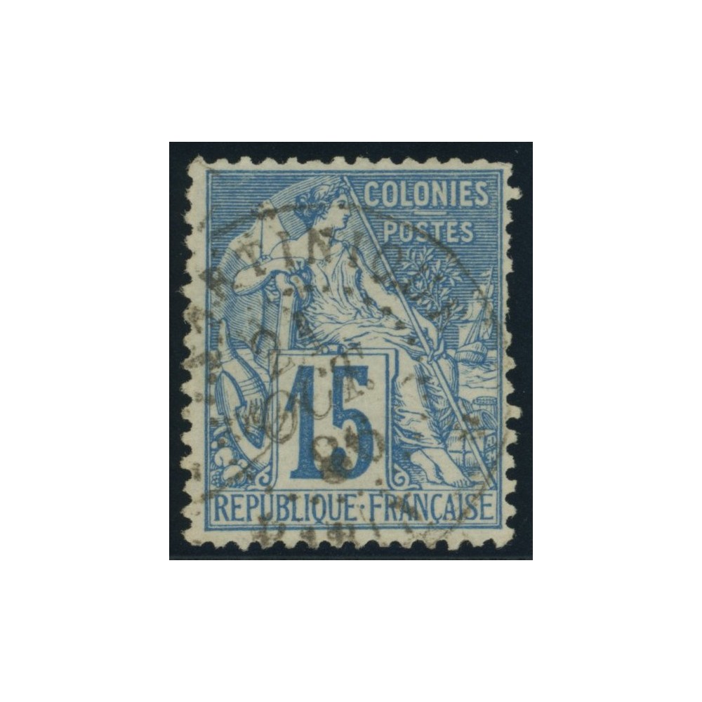 Alphée Dubois YT 51 - 15 c. bleu - Oblitere cote 4,5 euro