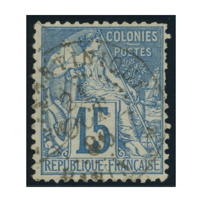 Alphée Dubois YT 51 - 15 c. bleu - Oblitere cote 4,5 euro