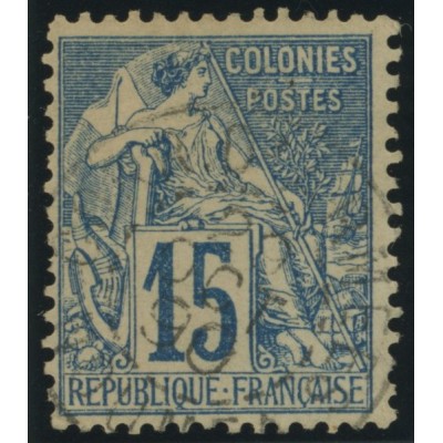 Alphée Dubois YT 51 - 15 c. bleu - Oblitere cote 4,5 euro