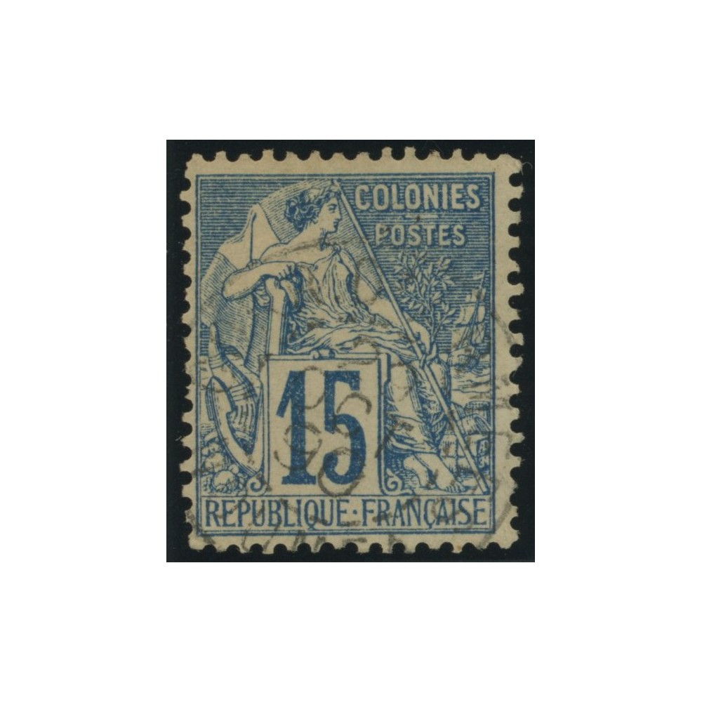 Alphée Dubois YT 51 - 15 c. bleu - Oblitere cote 4,5 euro