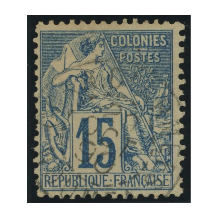 Alphée Dubois YT 51 - 15 c. bleu - Oblitere cote 4,5 euro