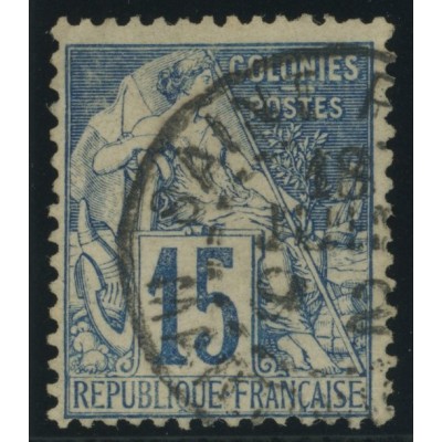 Alphée Dubois YT 51 - 15 c. bleu - Oblitere cote 4,5 euro