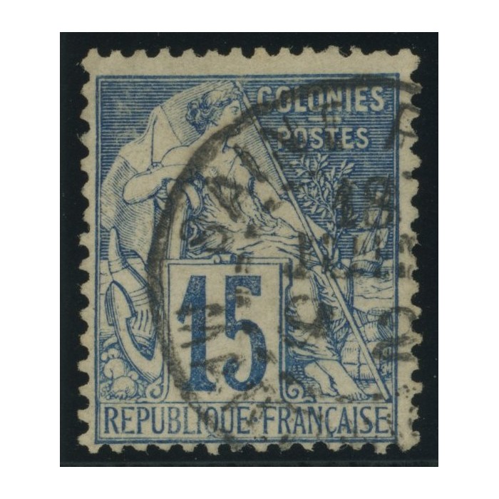 Alphée Dubois YT 51 - 15 c. bleu - Oblitere cote 4,5 euro