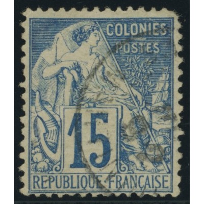 Alphée Dubois YT 51 - 15 c. bleu - Oblitere cote 4,5 euro