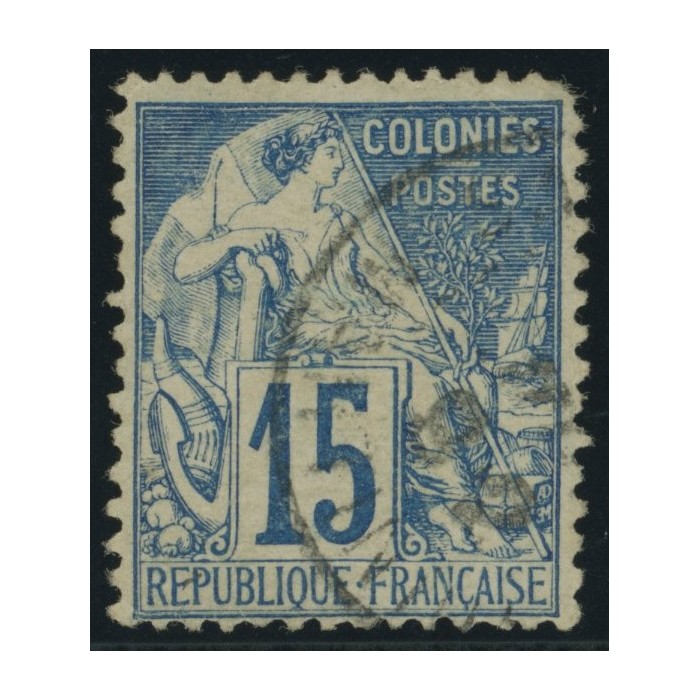 Alphée Dubois YT 51 - 15 c. bleu - Oblitere cote 4,5 euro