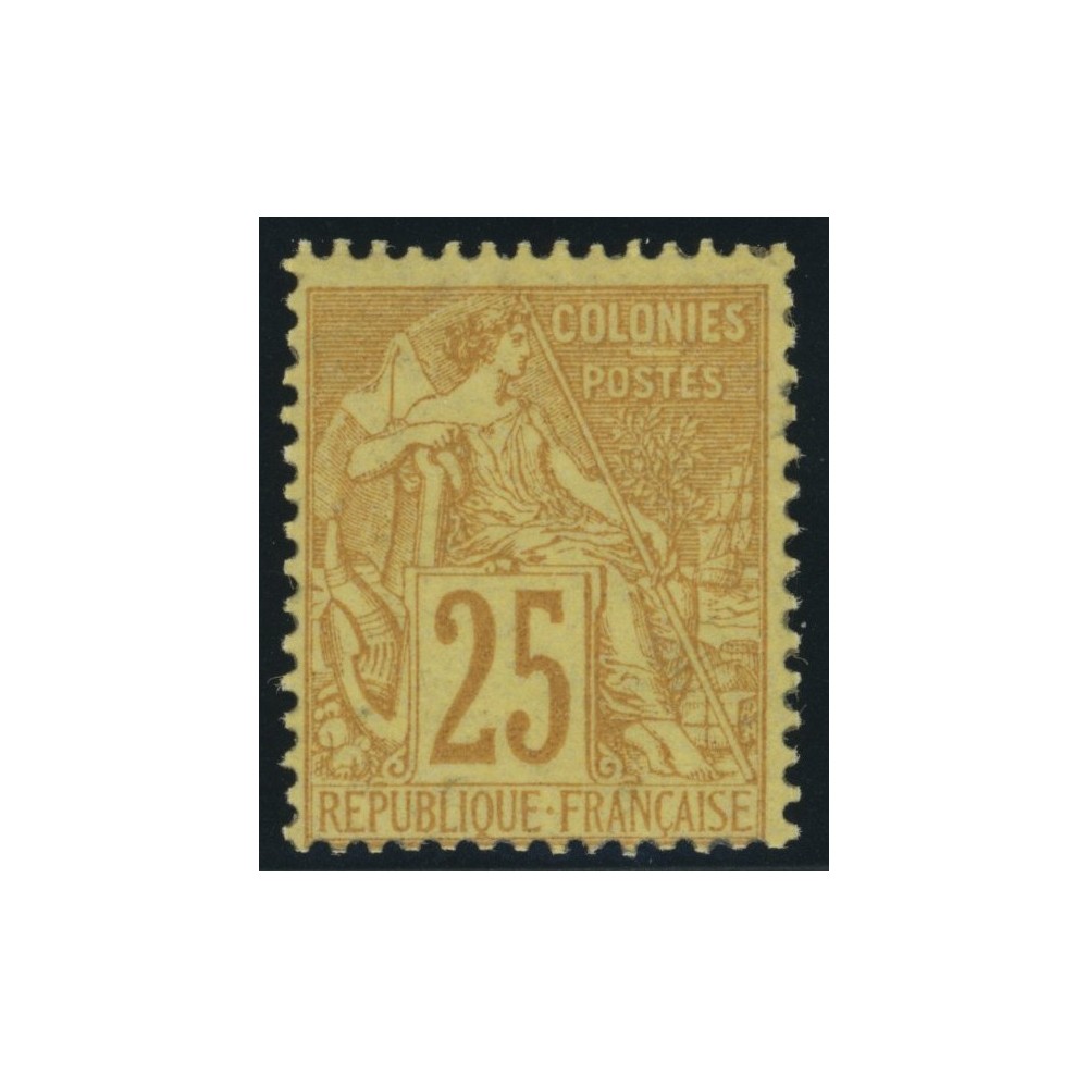 Alphée Dubois YT 53 - 25 c. jaune-bistre - Neuf x cote 24 euro