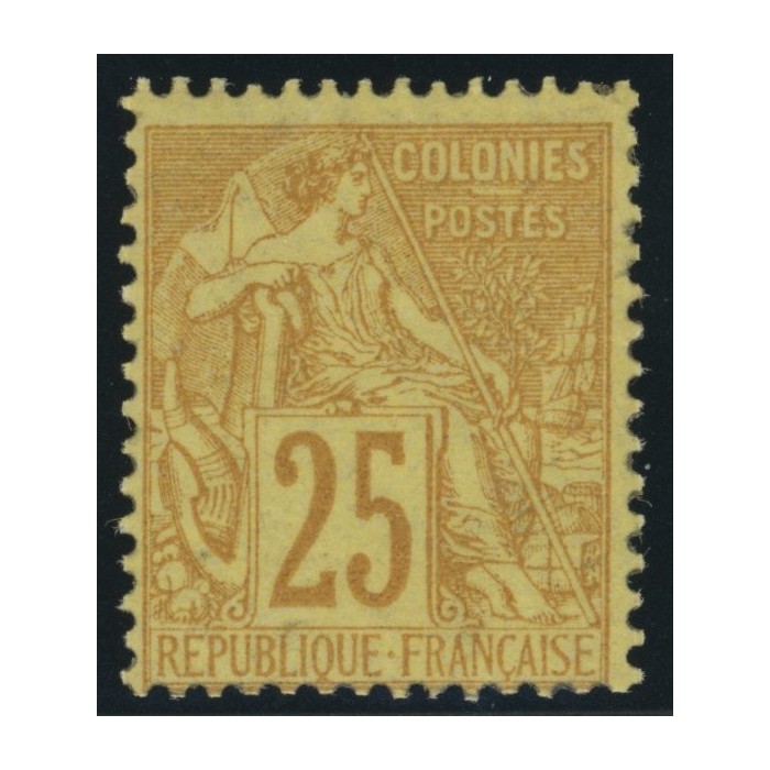 Alphée Dubois YT 53 - 25 c. jaune-bistre - Neuf x cote 24 euro