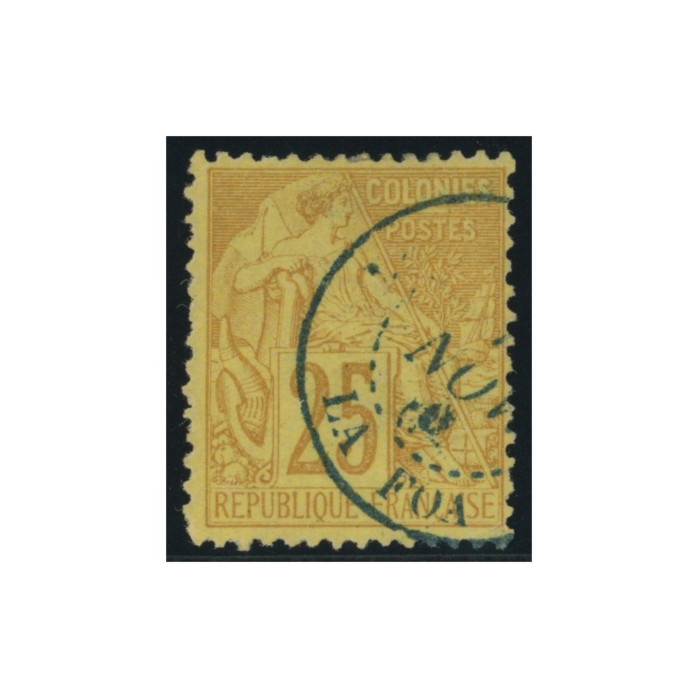 Alphée Dubois YT 53 - 25 c. jaune-bistre - Oblitere cote 7,5 euro