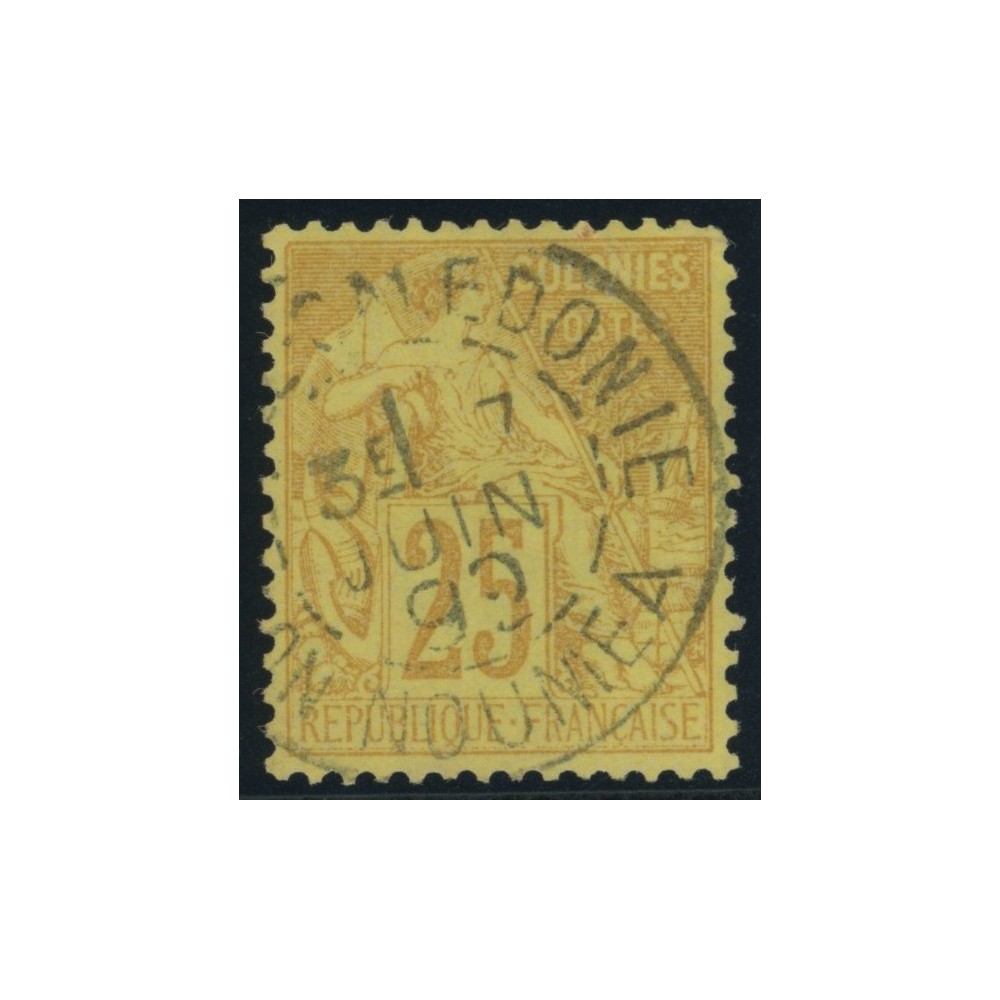 Alphée Dubois YT 53 - 25 c. jaune-bistre - Oblitere cote 7,5 euro