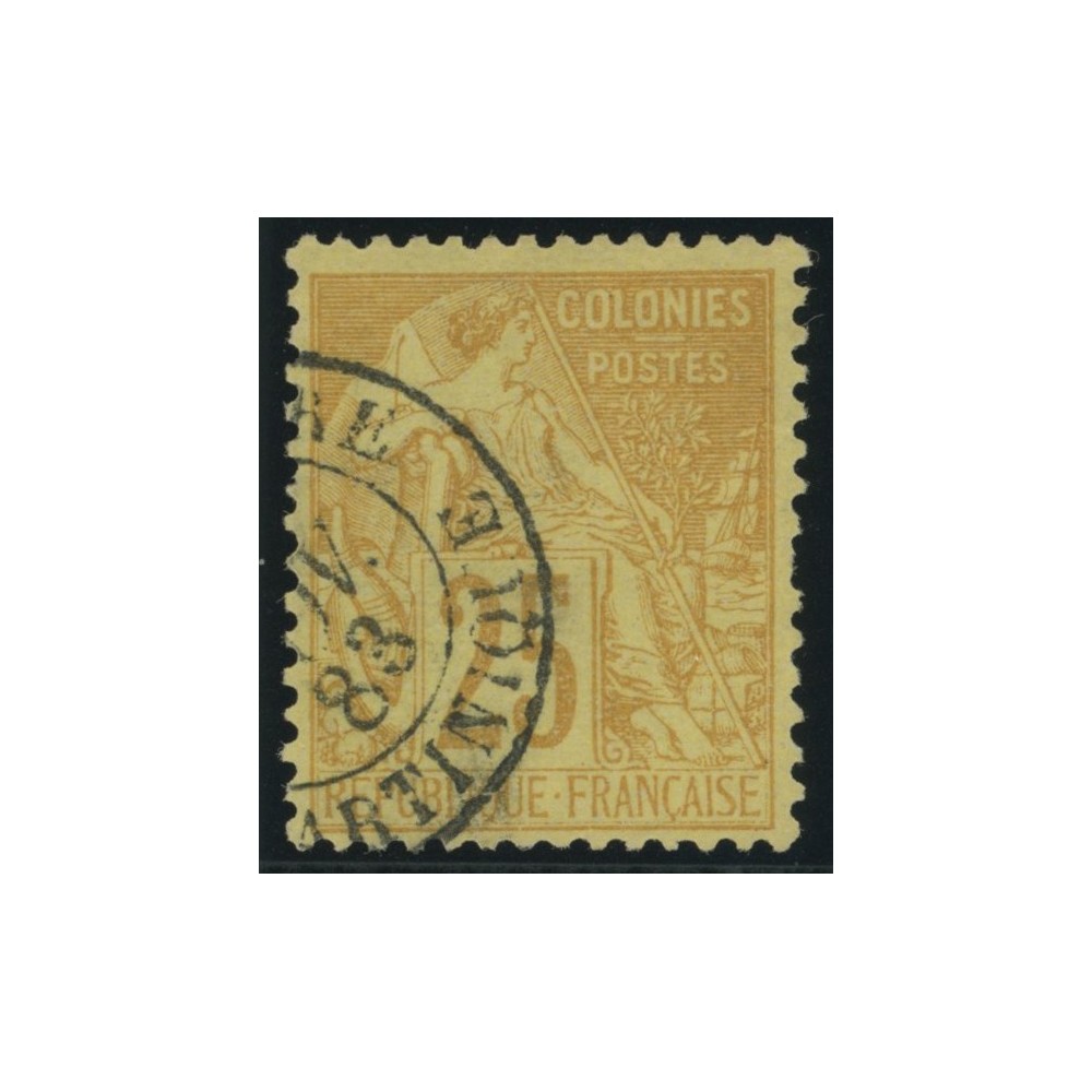 Alphée Dubois YT 53 - 25 c. jaune-bistre - Oblitere cote 7,5 euro