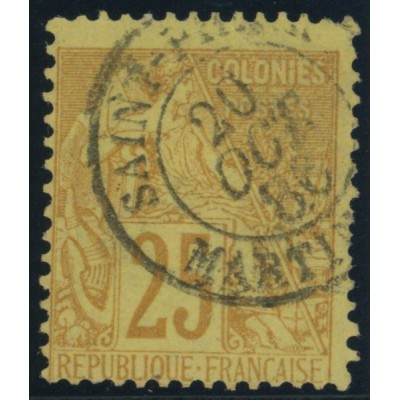 Alphée Dubois YT 53 - 25 c. jaune-bistre - Oblitere cote 7,5 euro