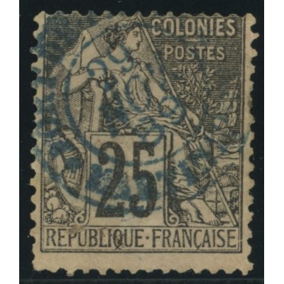 Alphée Dubois YT 54 - 25 c. noir s. rose - Oblitere cote 4,5 euro