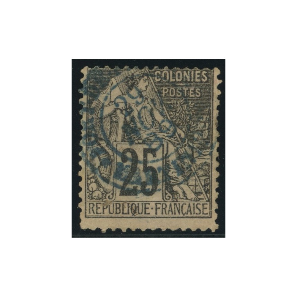 Alphée Dubois YT 54 - 25 c. noir s. rose - Oblitere cote 4,5 euro