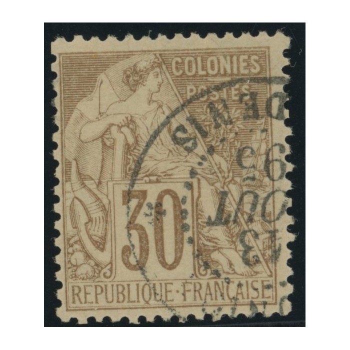 Alphée Dubois YT 55 - 30 c. brun - Oblitere cote 30 euro