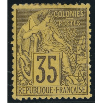 Alphée Dubois YT 56 - 35 c. violet-noir s. orange - Neuf x cote 50 euro