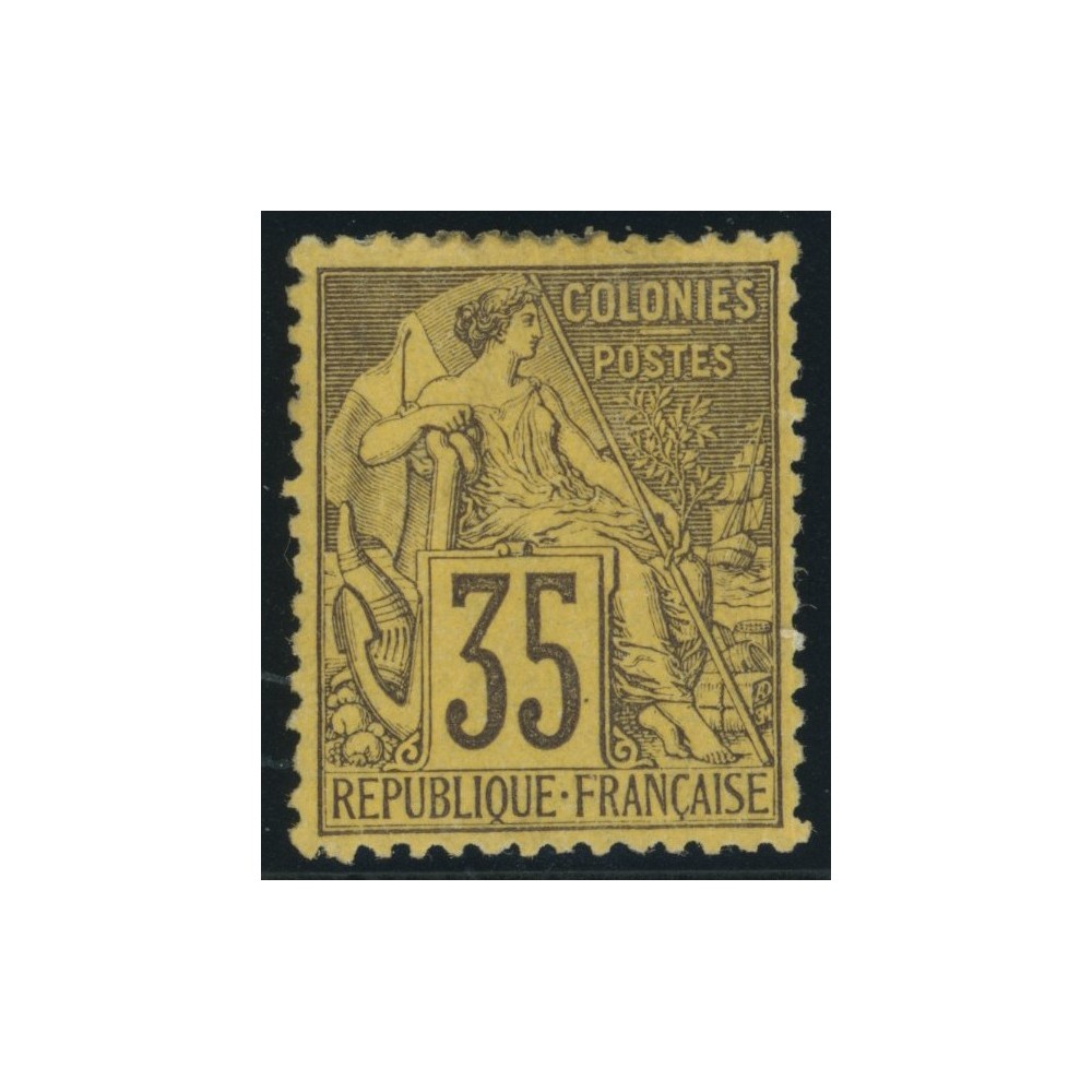 Alphée Dubois YT 56 - 35 c. violet-noir s. orange - Neuf x cote 50 euro