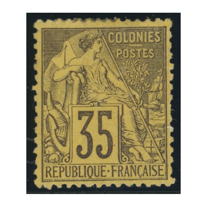 Alphée Dubois YT 56 - 35 c. violet-noir s. orange - Neuf x cote 50 euro