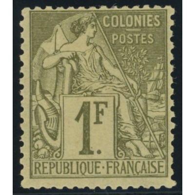 Alphée Dubois YT 59 - 1 f. olive - Neuf x cote 105 euro