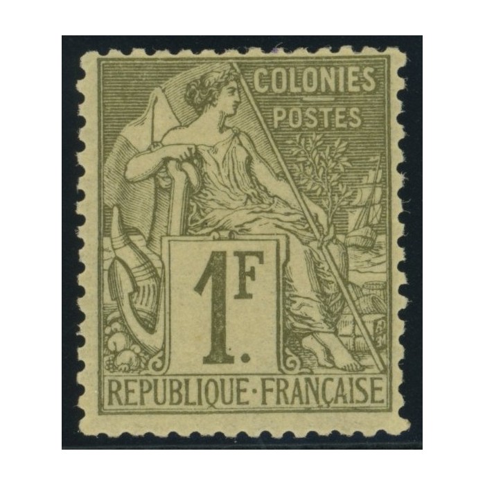 Alphée Dubois YT 59 - 1 f. olive - Neuf x cote 105 euro