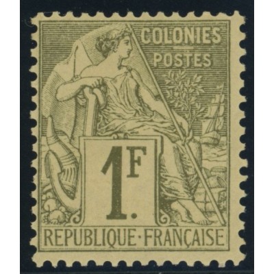 Alphée Dubois YT 59 - 1 f. olive - Neuf x cote 105 euro