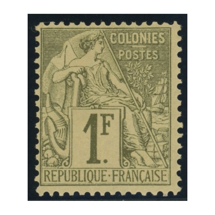 Alphée Dubois YT 59 - 1 f. olive - Neuf x cote 105 euro