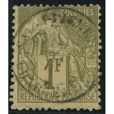 Alphée Dubois YT 59 - 1 f. olive - Oblitere cote 60 euro