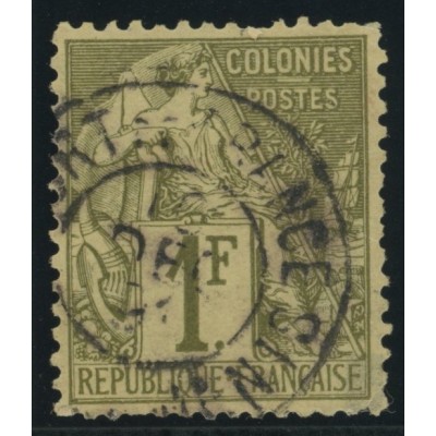 Alphée Dubois YT 59 - 1 f. olive - Oblitere cote 60 euro