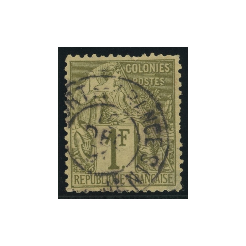 Alphée Dubois YT 59 - 1 f. olive - Oblitere cote 60 euro